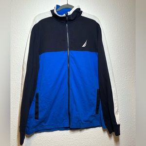 Náutica Active Fit Zip-Up Sweatshirt Size XL Blue/Dark Blue,White